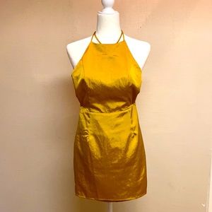Superdown NWT Mustard Backless Mini Dress